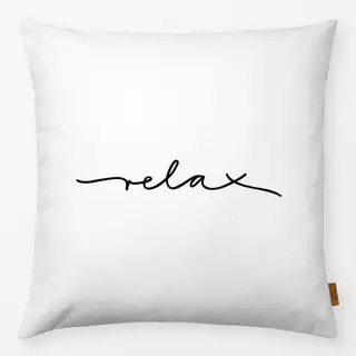 Kissen Relax Typo Black and White