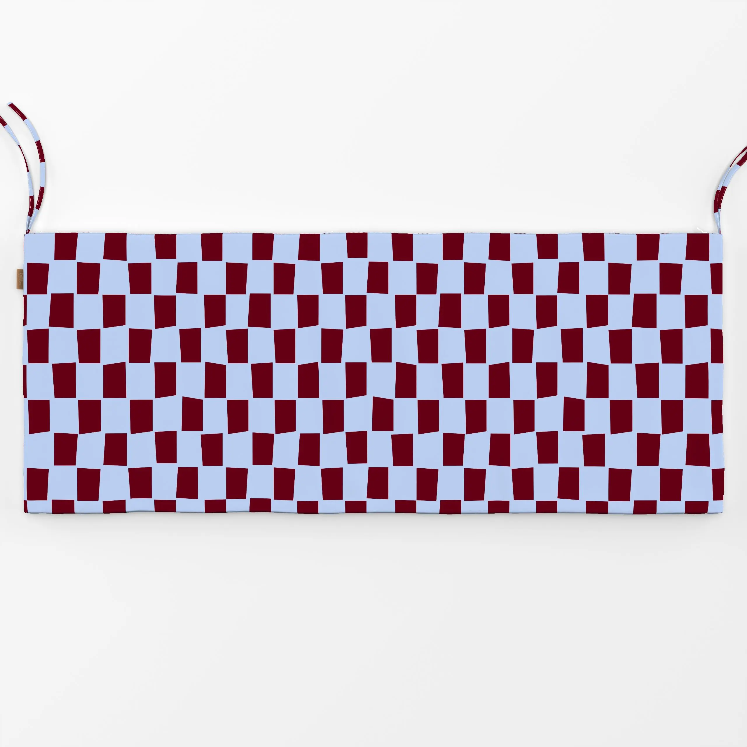 Bankauflage Kirschrot Karo - Frühling, Symbole & Muster - von „Lisa Jasmin Bauer"; modern, Scandi, minimalistisch, kariert, ...