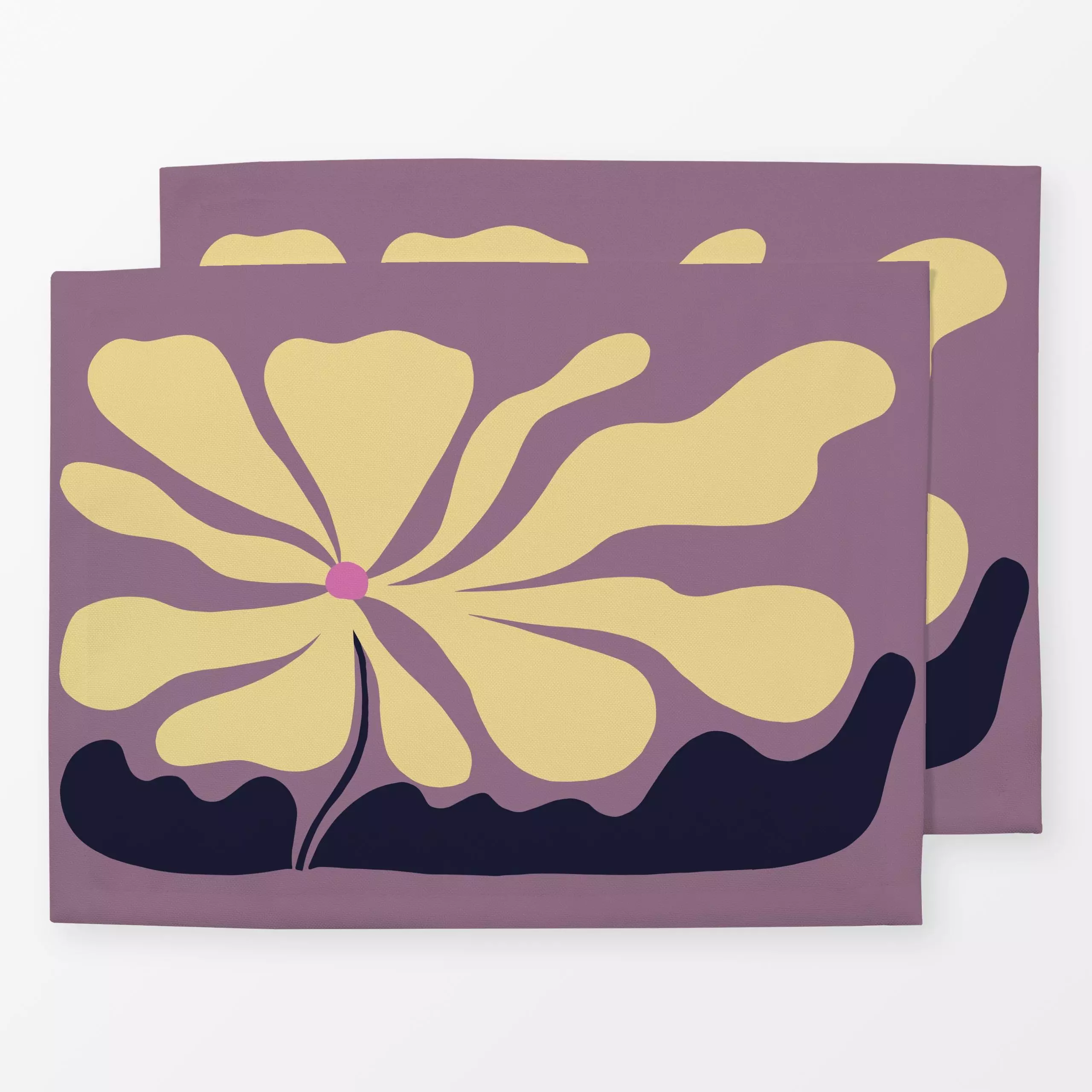 Tischset Blume - Blumen & Florales, Herbst, Pflanzen & Botanik - von „Julia Schumacher"; aubergine, pink, flower, juliaschum...
