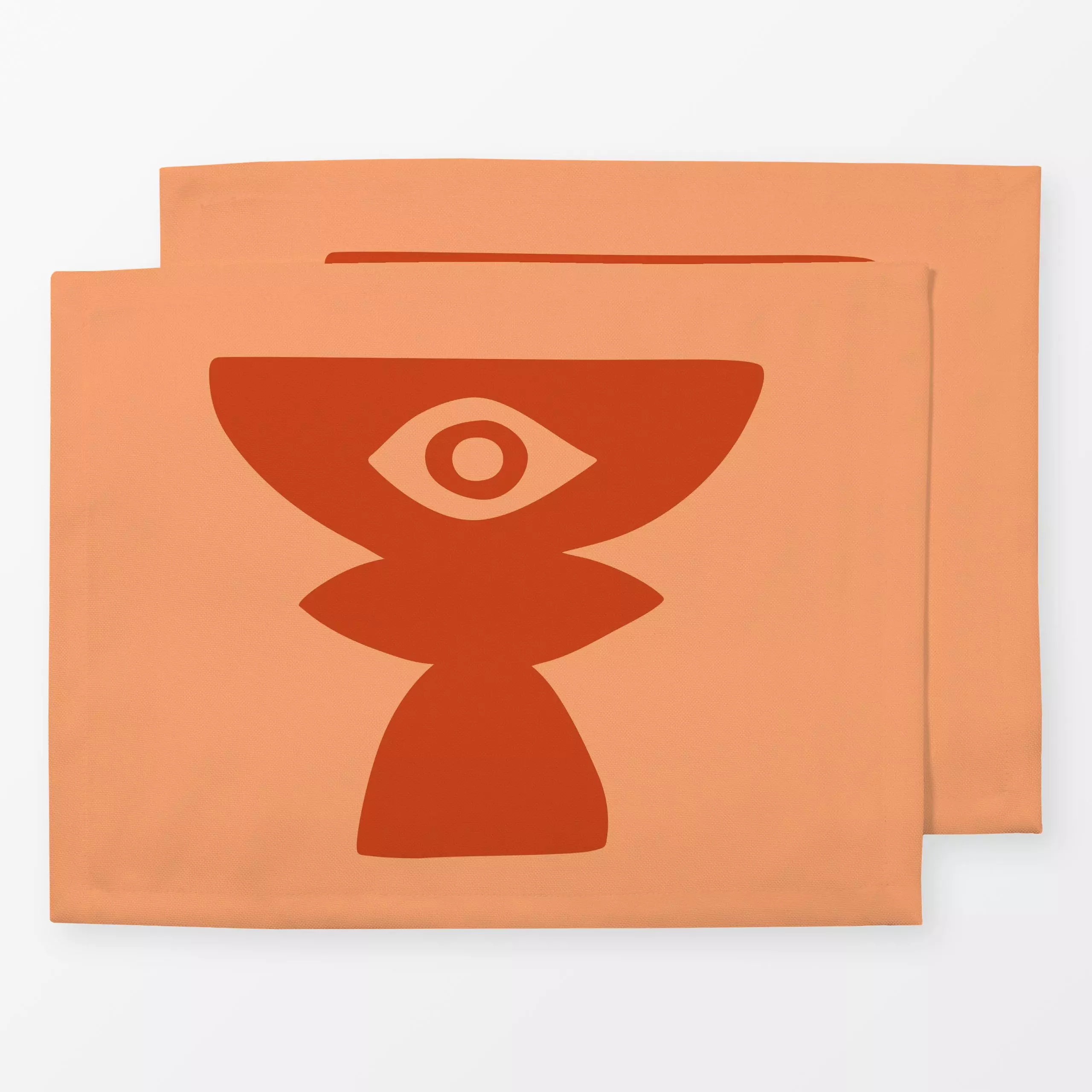 Tischset Kelch Orange Wendemotiv - Sommer, Pflanzen & Botanik, Retro & Vintage - von „textilwerk"; boho, hippie, Retro, Wüst...