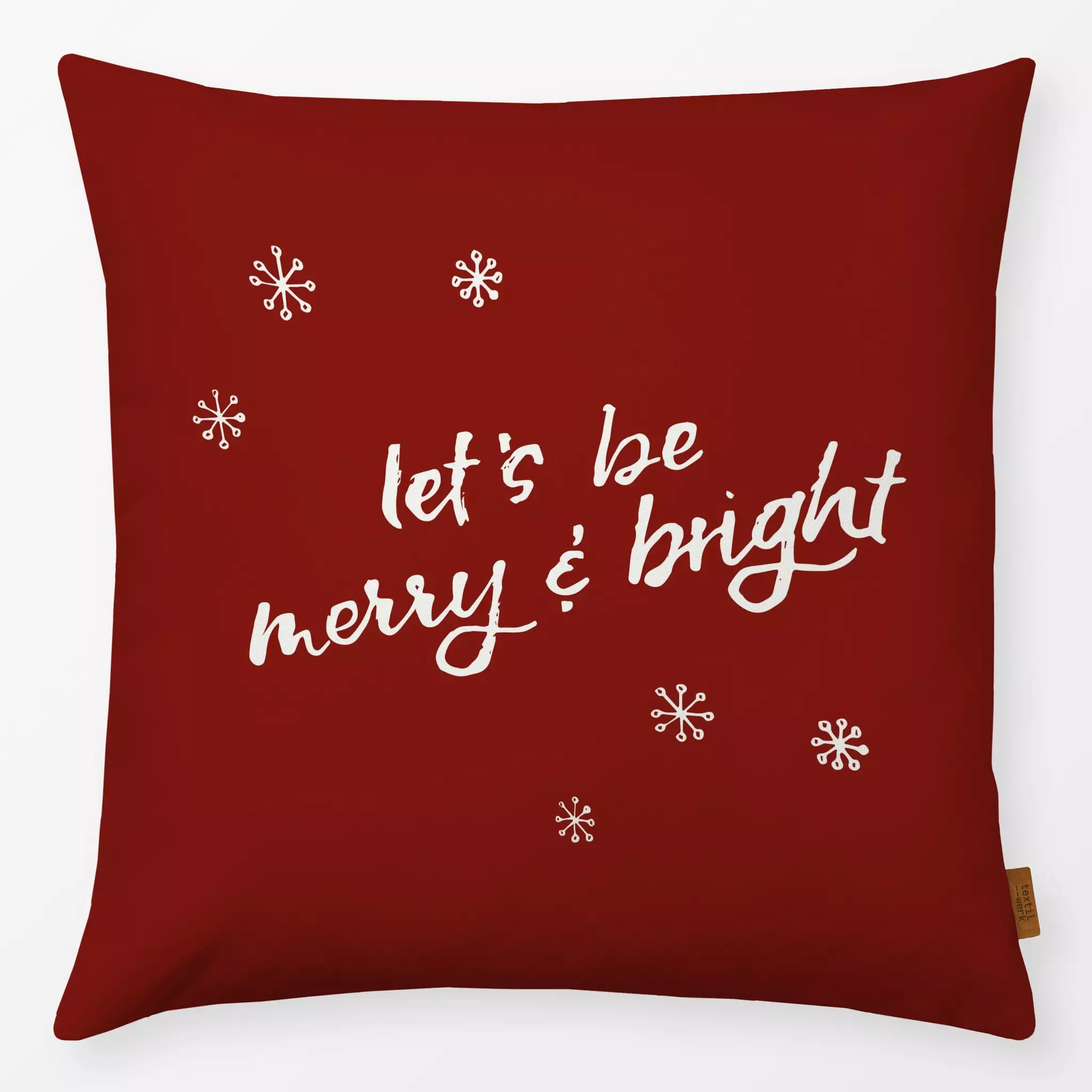 Kissen Kissen Merry & Bright weihnachtsrot