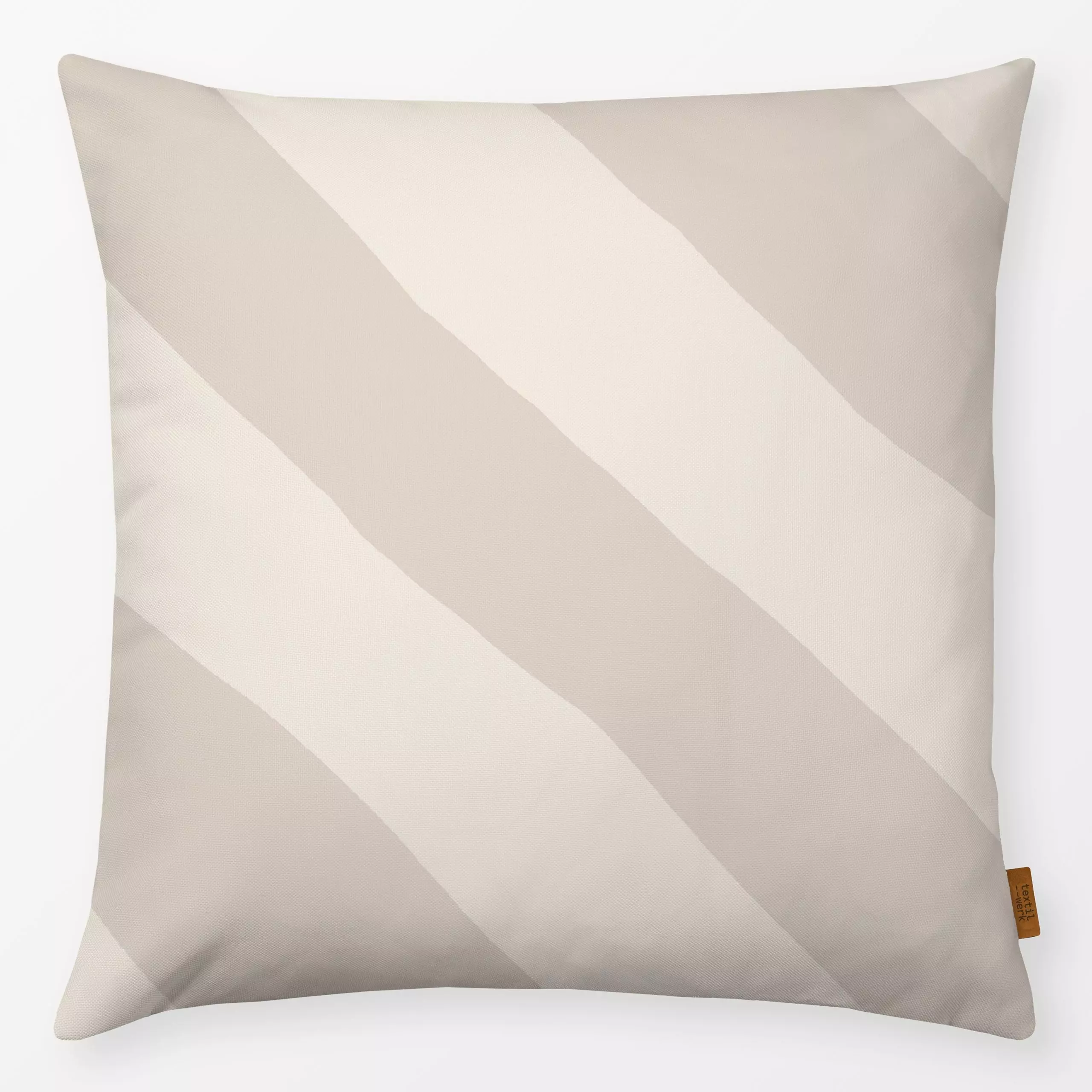Kissen Streifen Diagonal beige - Symbole & Muster - von „Studio Kesse"; Linien, Streifen, gestreift, Gartendeko, Streifenmus...