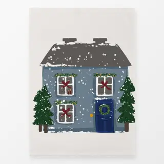 Geschirrtücher Häuschen blau