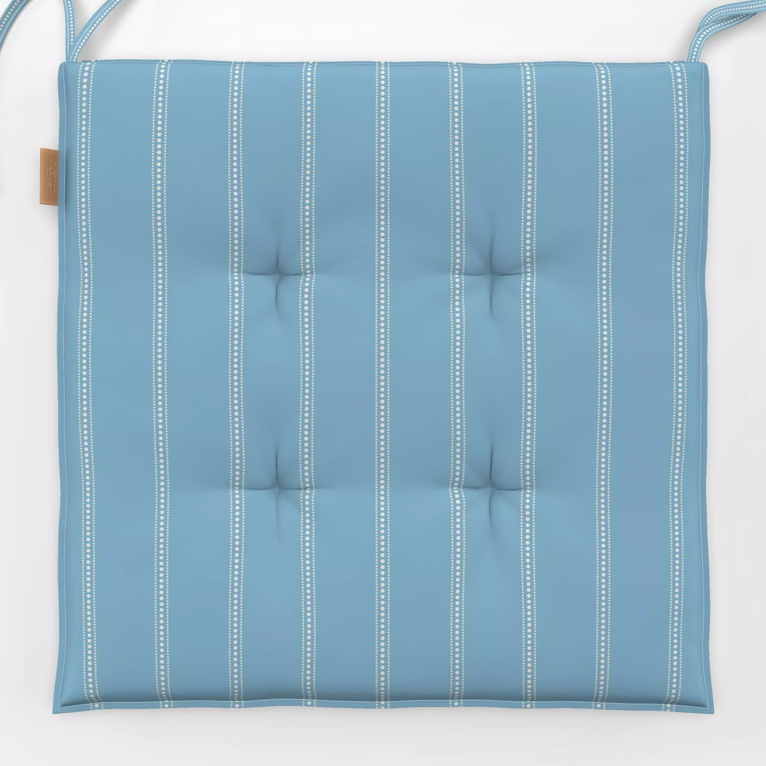 Sitzkissen Vintage Streifen Blau Weiss - Symbole & Muster - von „DEINKI Studio"; Linien, Streifen, Streifenmuster