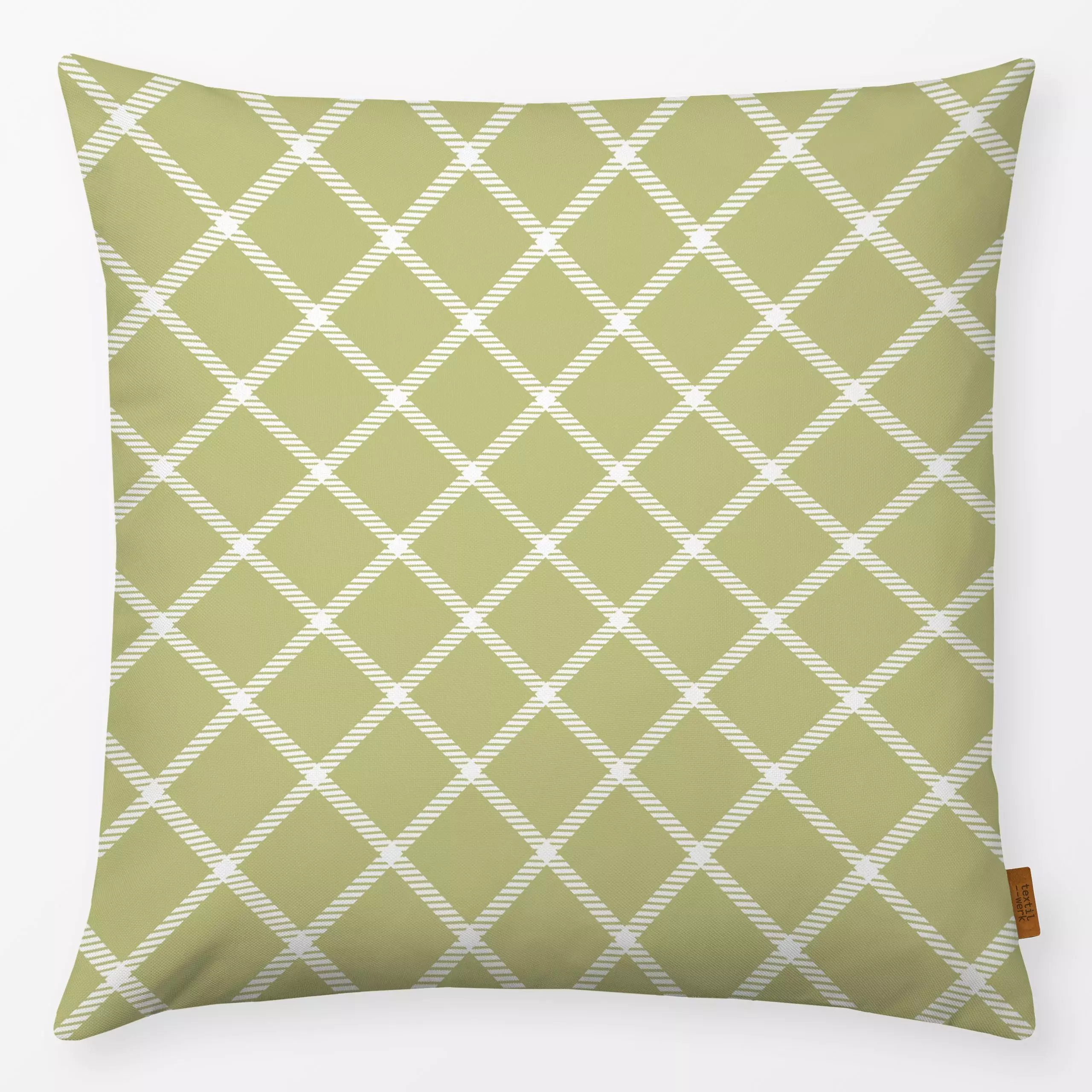 Kissen Grün Weiß Gingham Grid 1 - Sommer, Symbole & Muster, Retro & Vintage - von „Uta Naumann"; boho, Retro, grid, Karo, Ka...