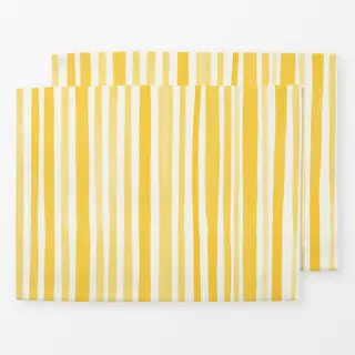 Tischset Aquarell Streifen gelb