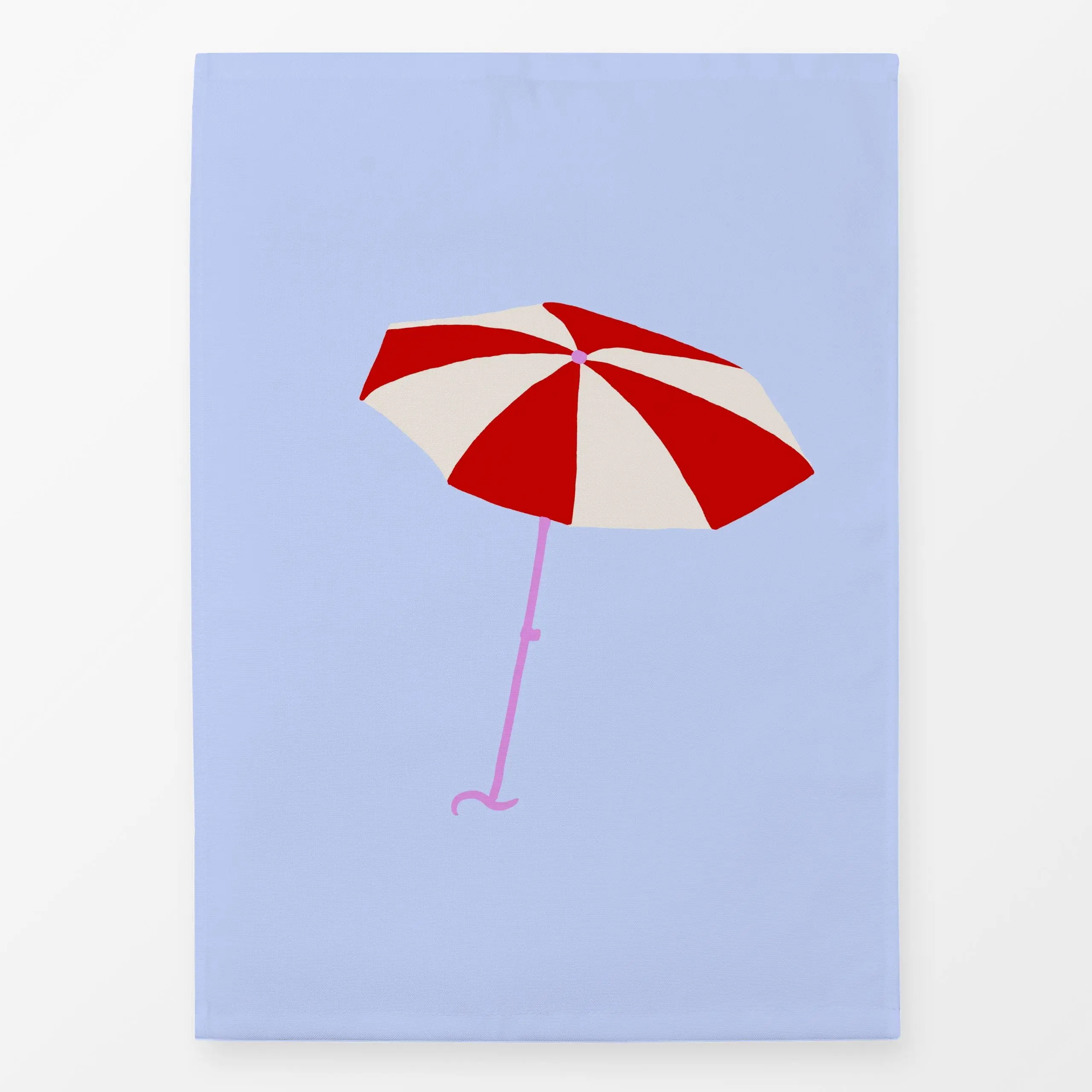 Geschirrtücher Sonnenschirm - Sommer - von „Sophie Augustin Illustration"; Wasser, Strand, Sommer, Sonnenschirm, Rotweiss