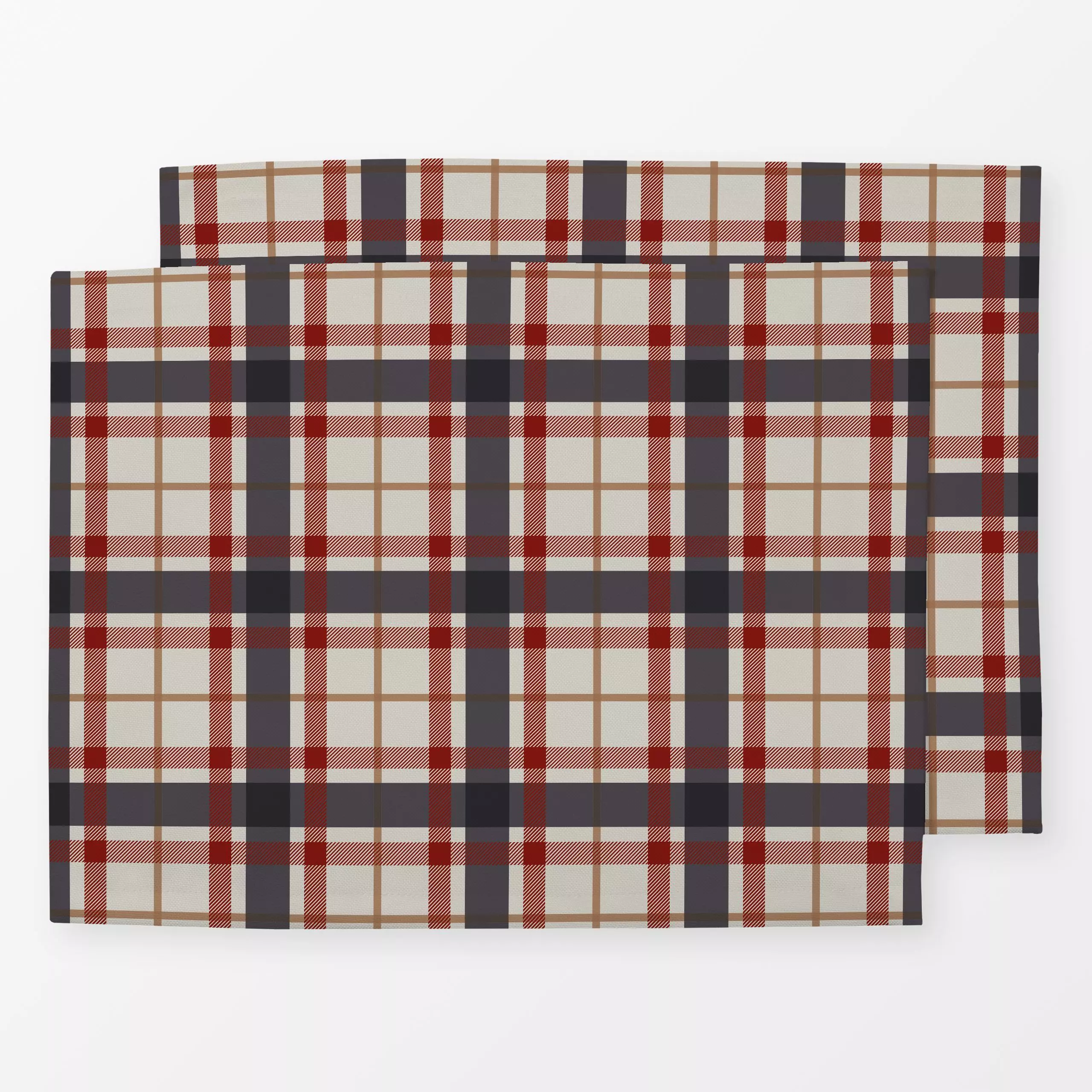 Tischset Tartan 1 xmas - Herbst, Winter, Symbole & Muster - von „Katrin Graff"; Streifen, Cozy, Karo, weihnachtlich, Herbstd...