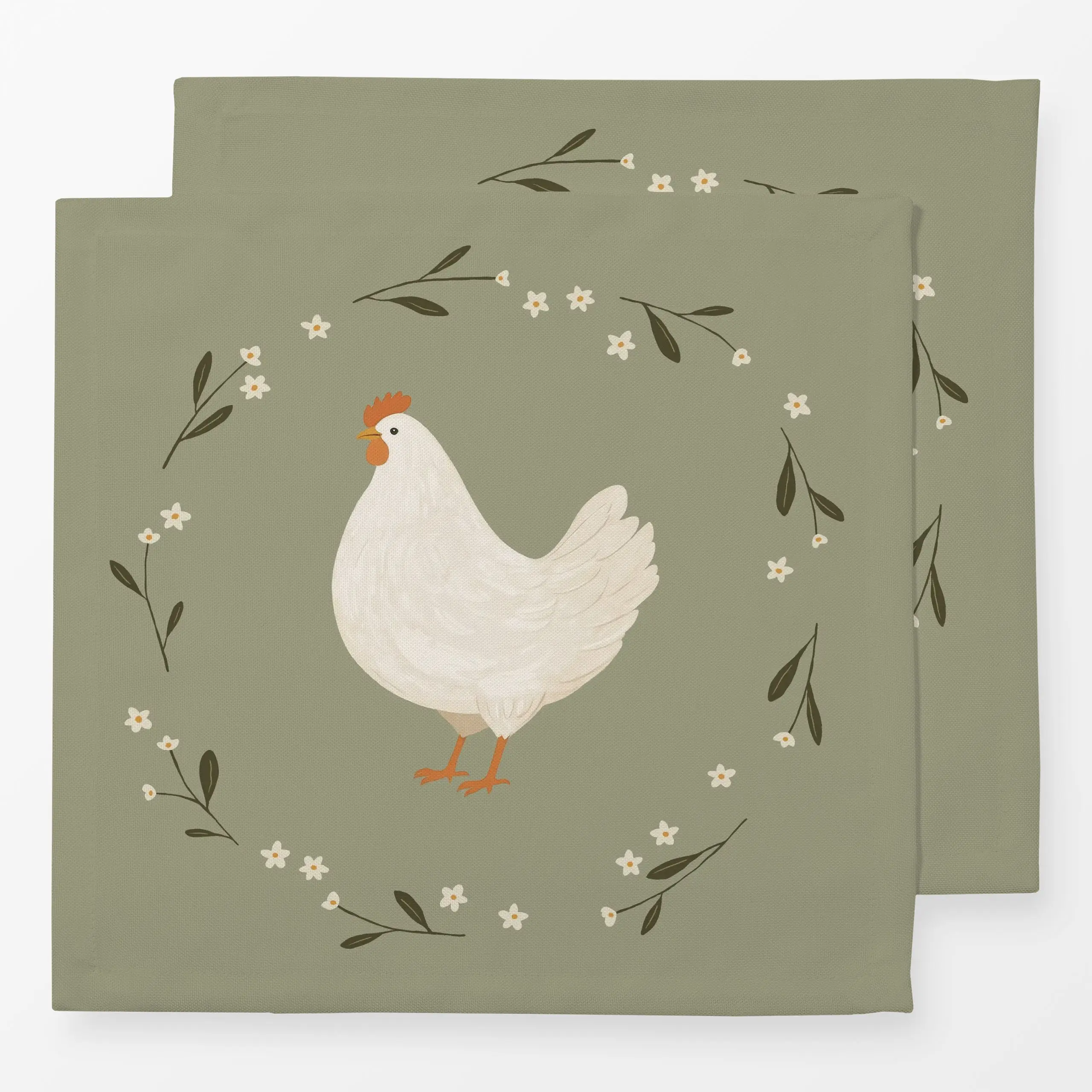 Servietten Huhn Kranz Ostern - Frühling, Tiere, Ostern - von „Studio Kesse"