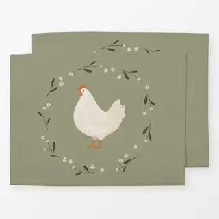 Tischset Huhn Kranz Ostern