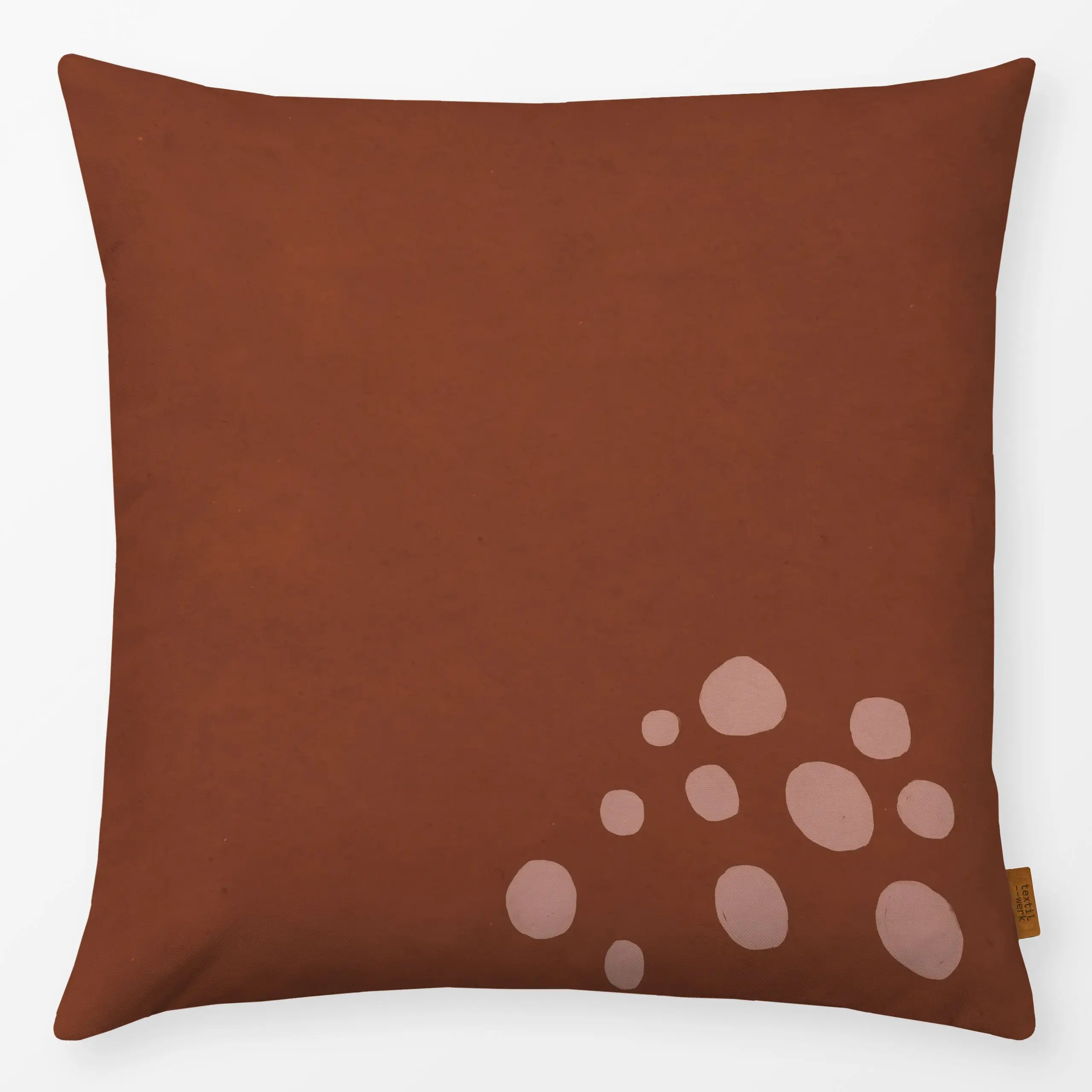 Kissen Happy Dots Polka Rot - Symbole & Muster - von „Paulina Rauh"; Punkte, rosa, verspielt, rot, gepunktet, Happy, Polkado...