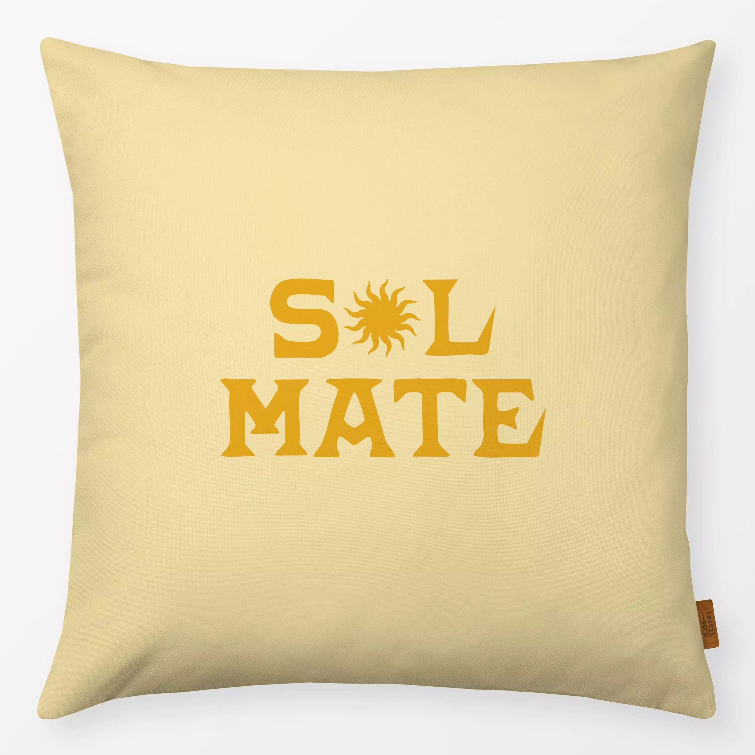 Kissen Sol Mate 1 Wendemotiv - Sommer, Sprüche & Schriftzüge, Astronomie & Weltraum - von „textilwerk"; boho, hippie, Retro,...