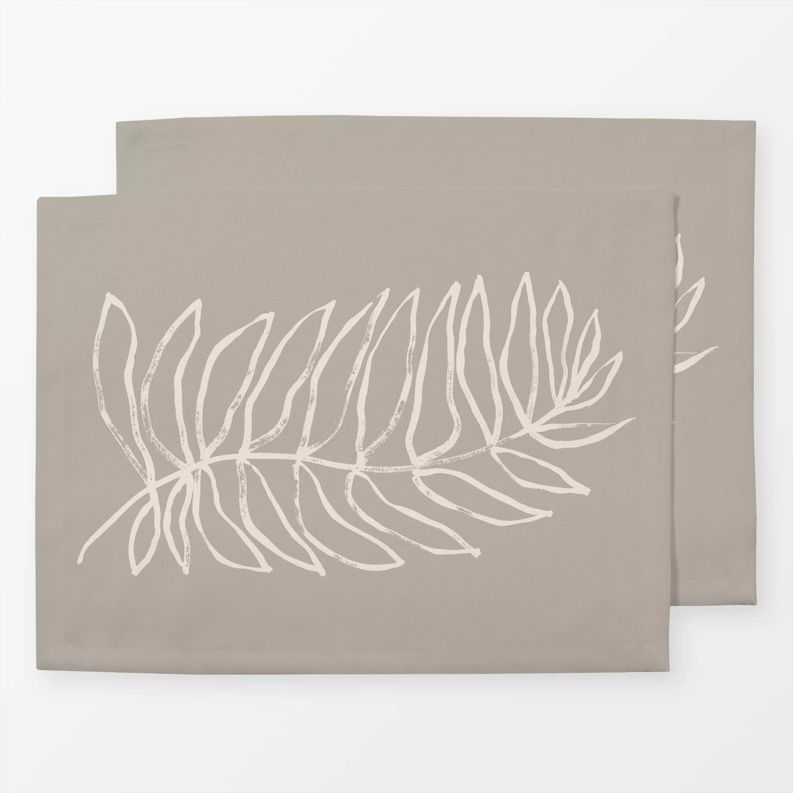 Tischset Rama piedra - Sommer, Pflanzen & Botanik - von „Julia Schumacher"; Zweig, minimal, grau, Pinselstrich, Minimalismus...
