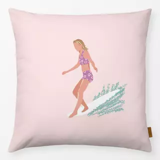 Kissen Longboard Surfer Girl rosa