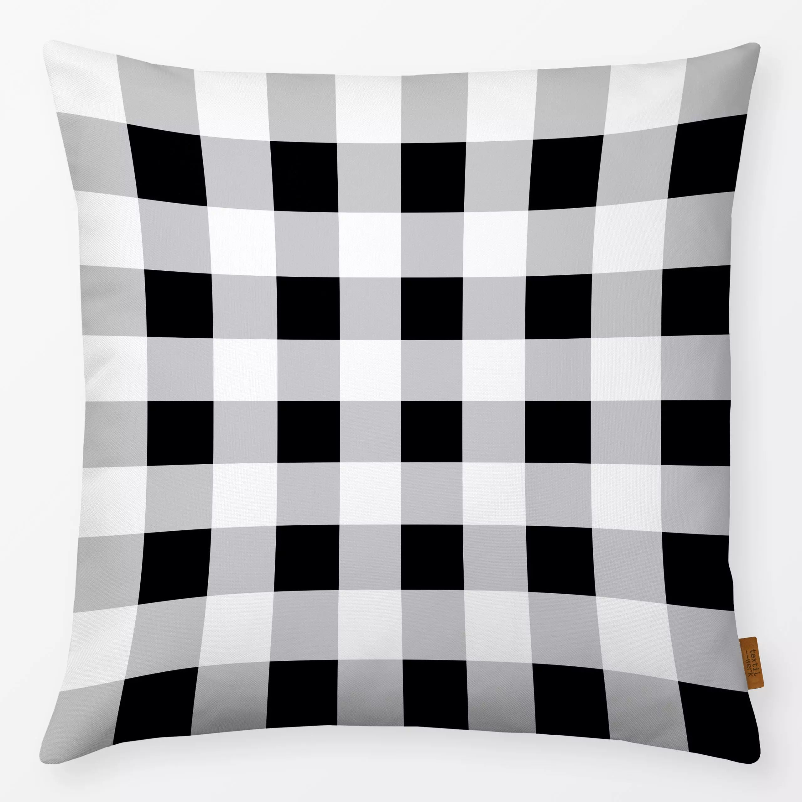 Kissen Karo - Symbole & Muster - von „Julia Schumacher"; schwarz, Karo, Karos, kariert, gingham, juliaschumacher, checks, Ha...