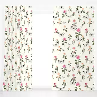 Dekovorhang Cottage Summer Blütentraum