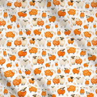 Meterware Schafherde im Winterspaß