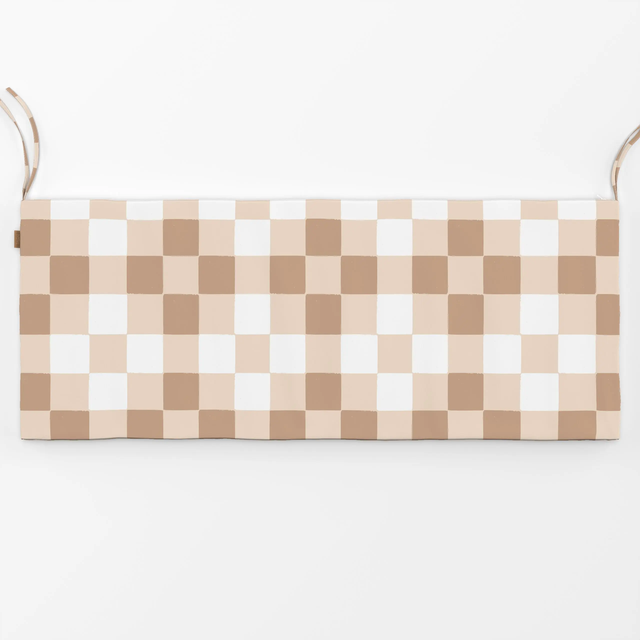 Bankauflage Brown and White Checks - Herbst, Symbole & Muster - von „Barlena"; skandinavisch, trend, Karo, Herbst, kariert, ...
