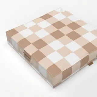 Bodenkissen Brown and White Checks