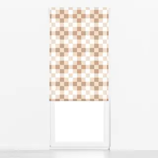 Raffrollo Brown and White Checks