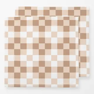 Servietten Brown and White Checks
