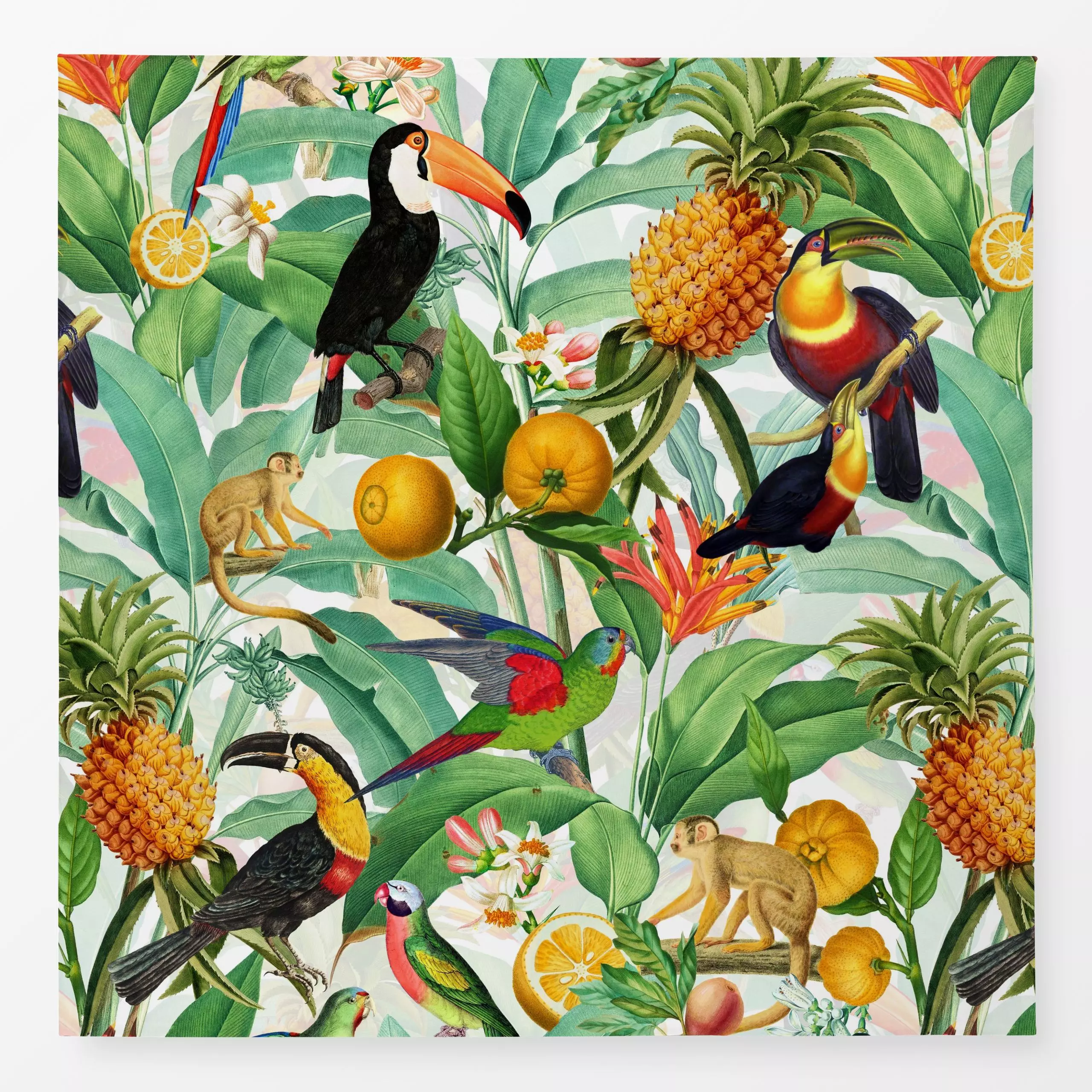 Tischdecke Tropischer Jungle Garten 2 - Blumen & Florales, Pflanzen & Botanik, Retro & Vintage - von „Uta Naumann“; Frucht, ...