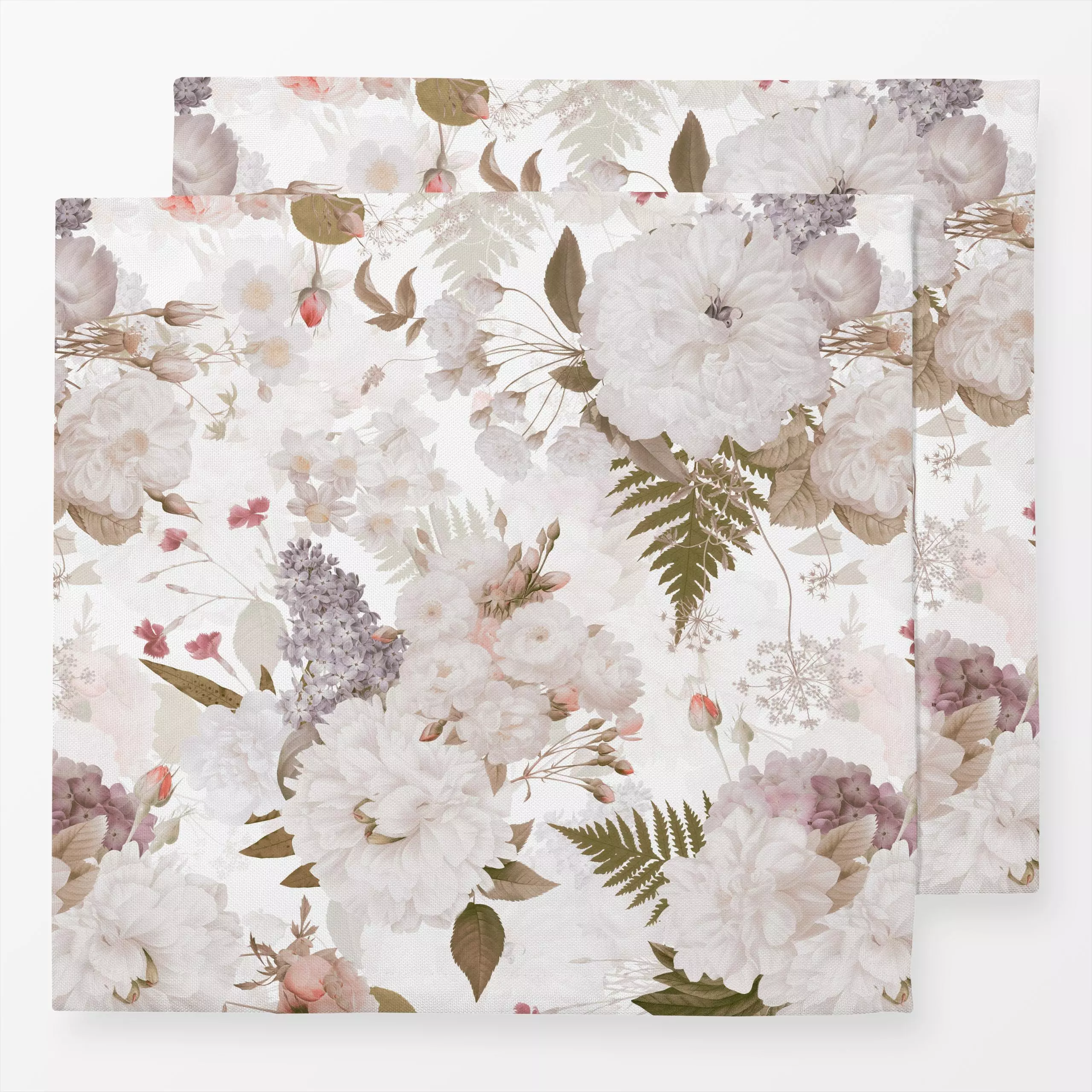 Servietten Frühlings Garten 1 - Blumen & Florales, Pflanzen & Botanik - von „Uta Naumann“; boho, Blätter, Farn, Rosen, Garte...