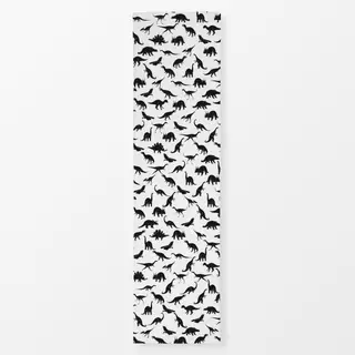 Tischläufer Dinosaurier 04 schwarz-weiß