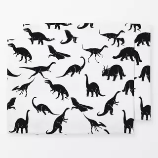 Tischset Dinosaurier 04 schwarz-weiß