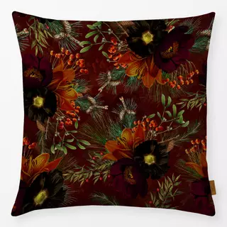 Kissen Vintage Weihnachts Blumen Rot