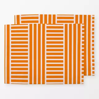 Tischset orange stripes