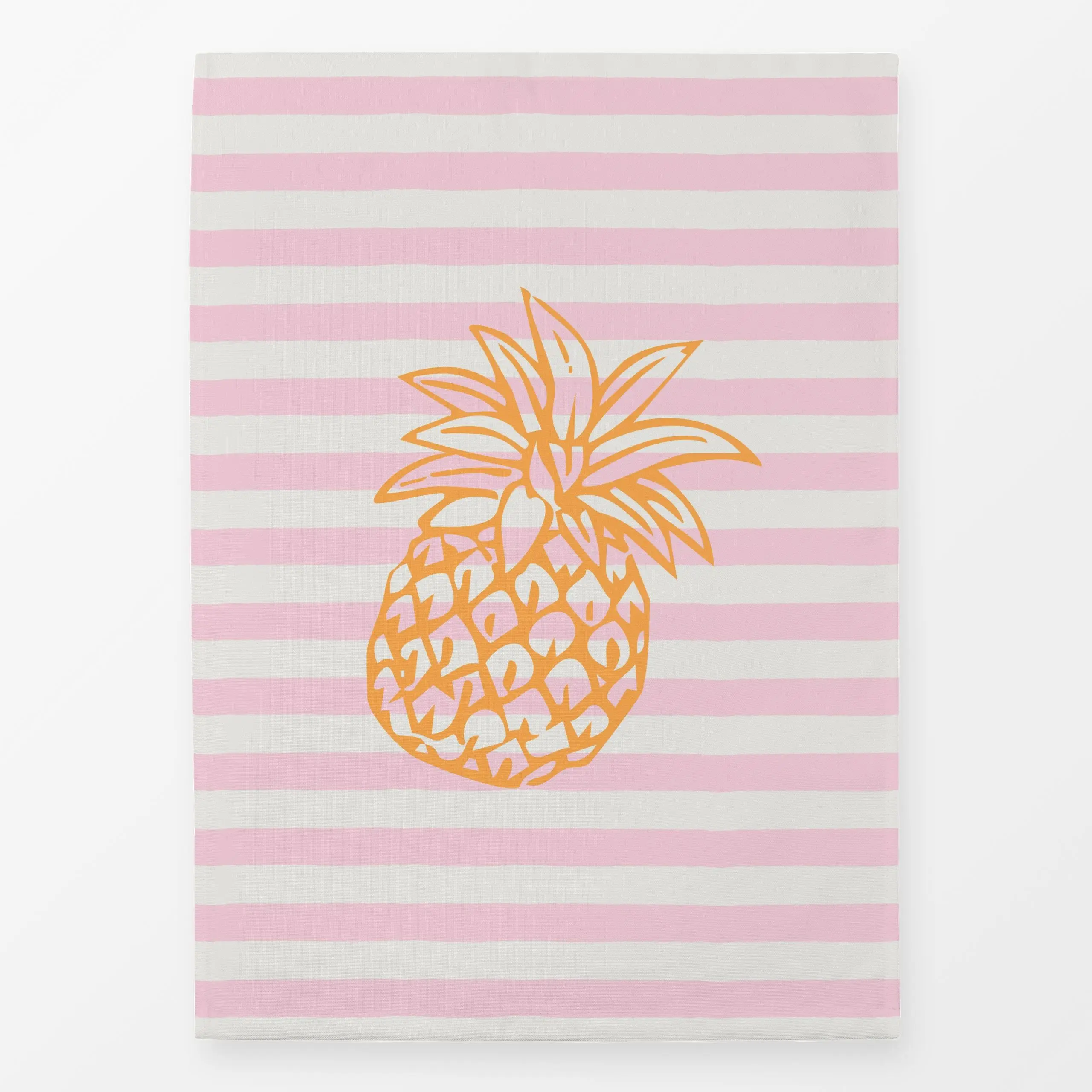 Geschirrtücher Ananas gestreift rosa - Sommer, Symbole & Muster, Früchte - von „Katrin Graff"; Frucht, Obst, Ananas, Früchte...