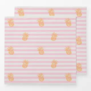 Servietten Ananas gestreift rosa