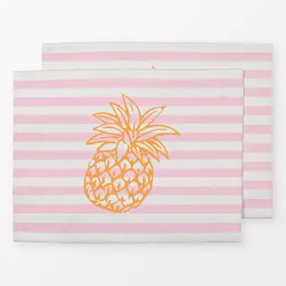 Tischset Ananas gestreift rosa