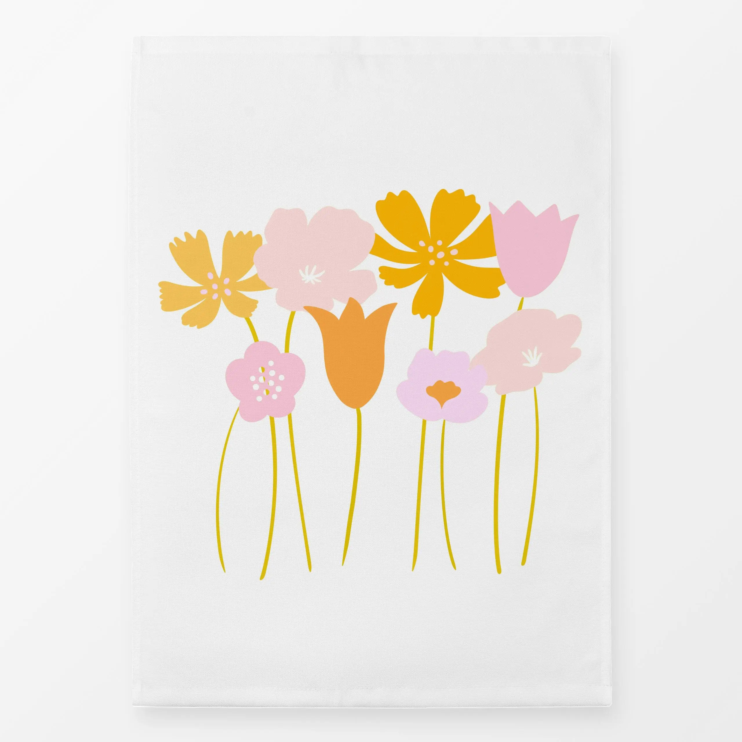 Geschirrtücher Happy Flowers Blumen - Blumen & Florales, Sommer, Pflanzen & Botanik - von „Monika Strigel"; minimal, abstrak...
