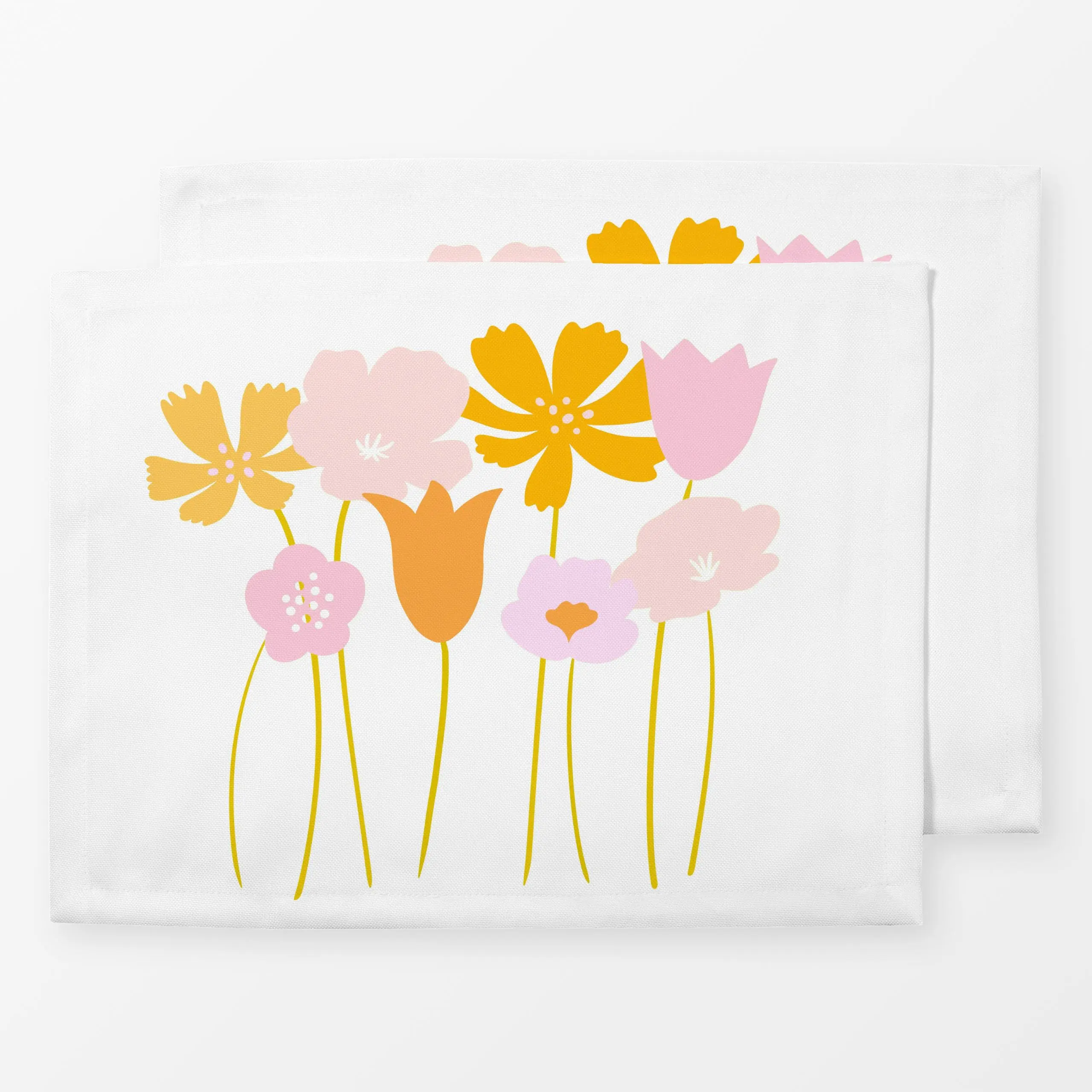 Tischset Happy Flowers Blumen - Blumen & Florales, Sommer, Pflanzen & Botanik - von „Monika Strigel"; minimal, abstrakt, ros...