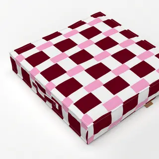 Bodenkissen Karo Blütenpink & Beerenrot