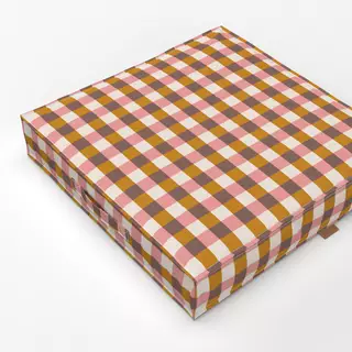 Bodenkissen Picknick Plaid beige coral