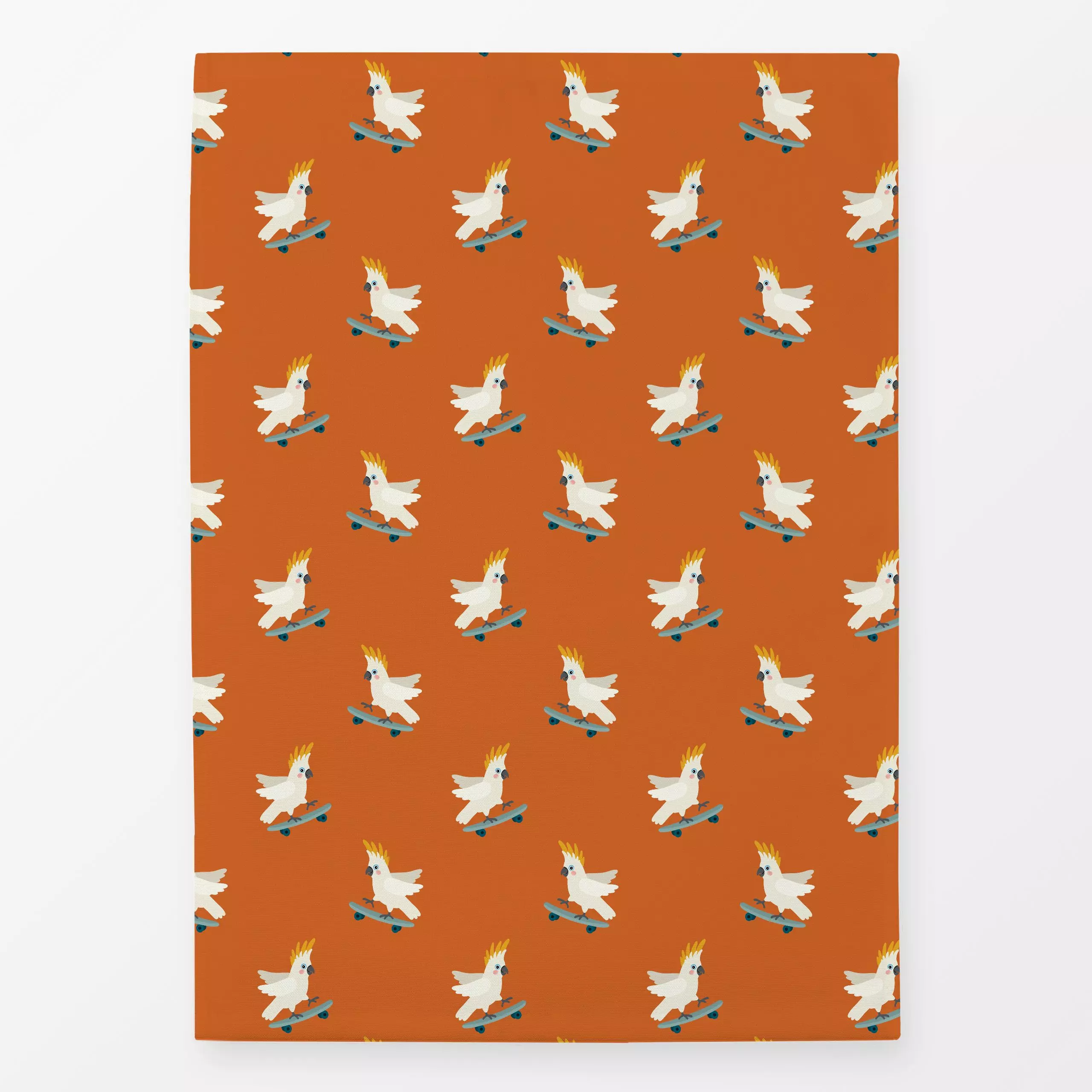 Geschirrtücher Kakadu mit Skateboard - Kinderzimmer & Motive für Kinder, Sommer, Tiere - von „Julia Reyelt"; Vogel, Papagei,...