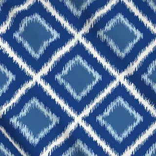 Meterware Ikat Raute blau