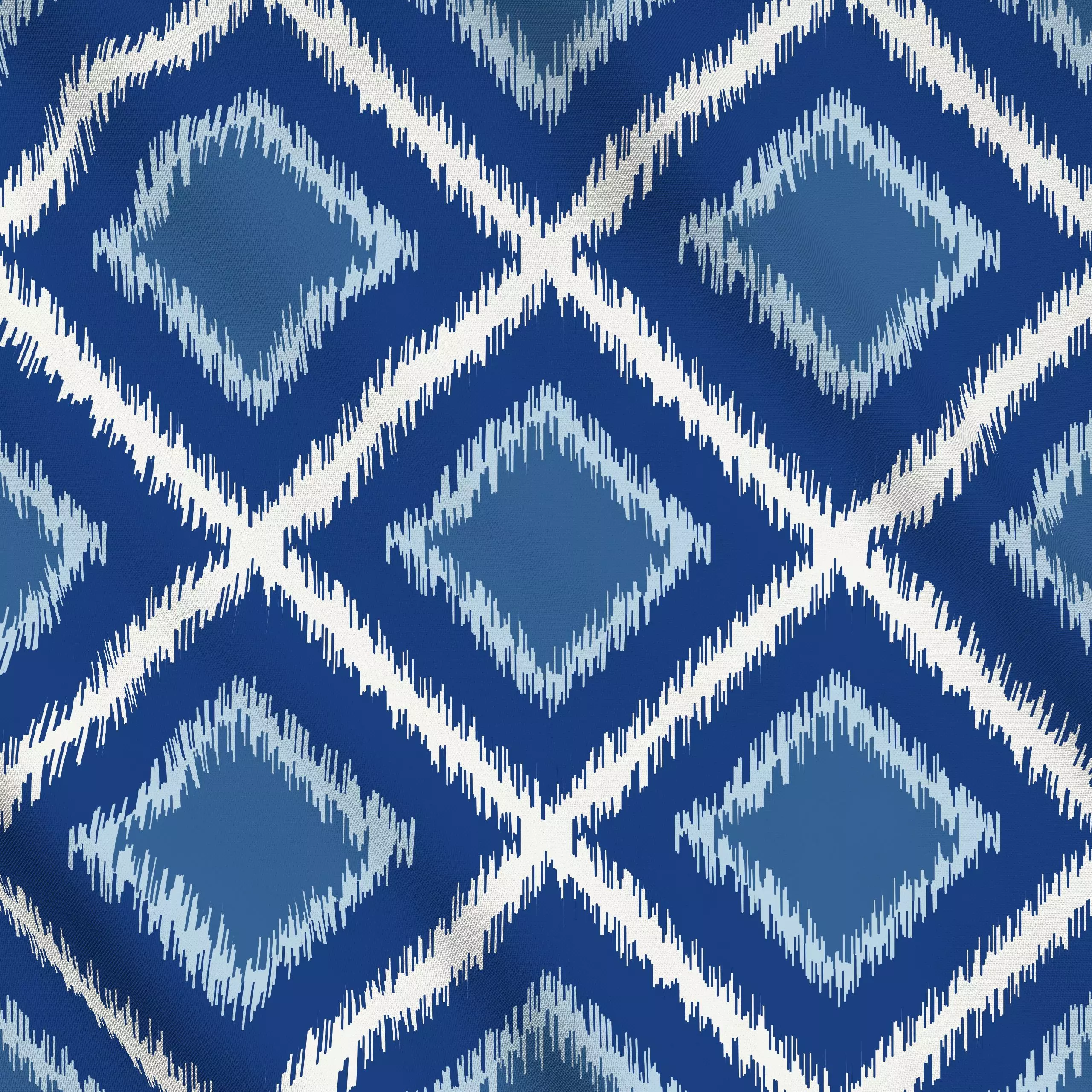 Meterware Ikat Raute blau, gemustert, Sommer, von Katrin Graff