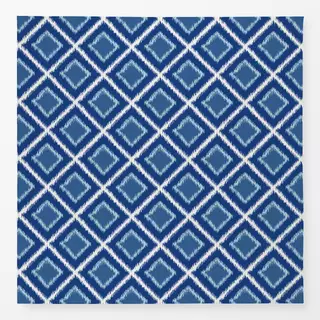 Tischdecke Ikat Raute blau