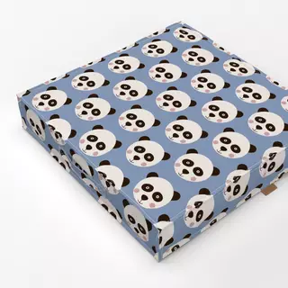 Bodenkissen Panda blau Muster Wendekissen