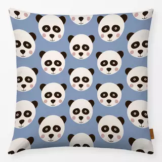 Kissen Panda blau Muster Wendekissen