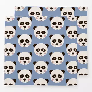 Servietten Panda blau Muster Wendekissen