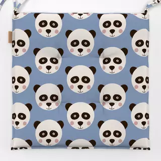 Sitzkissen Panda blau Muster Wendekissen