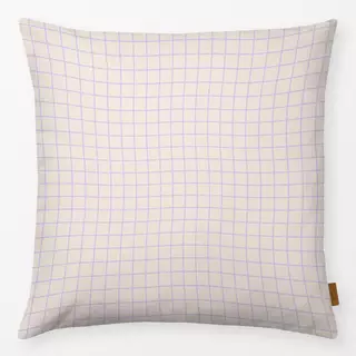 Kissen Checkered Lines lilac beige
