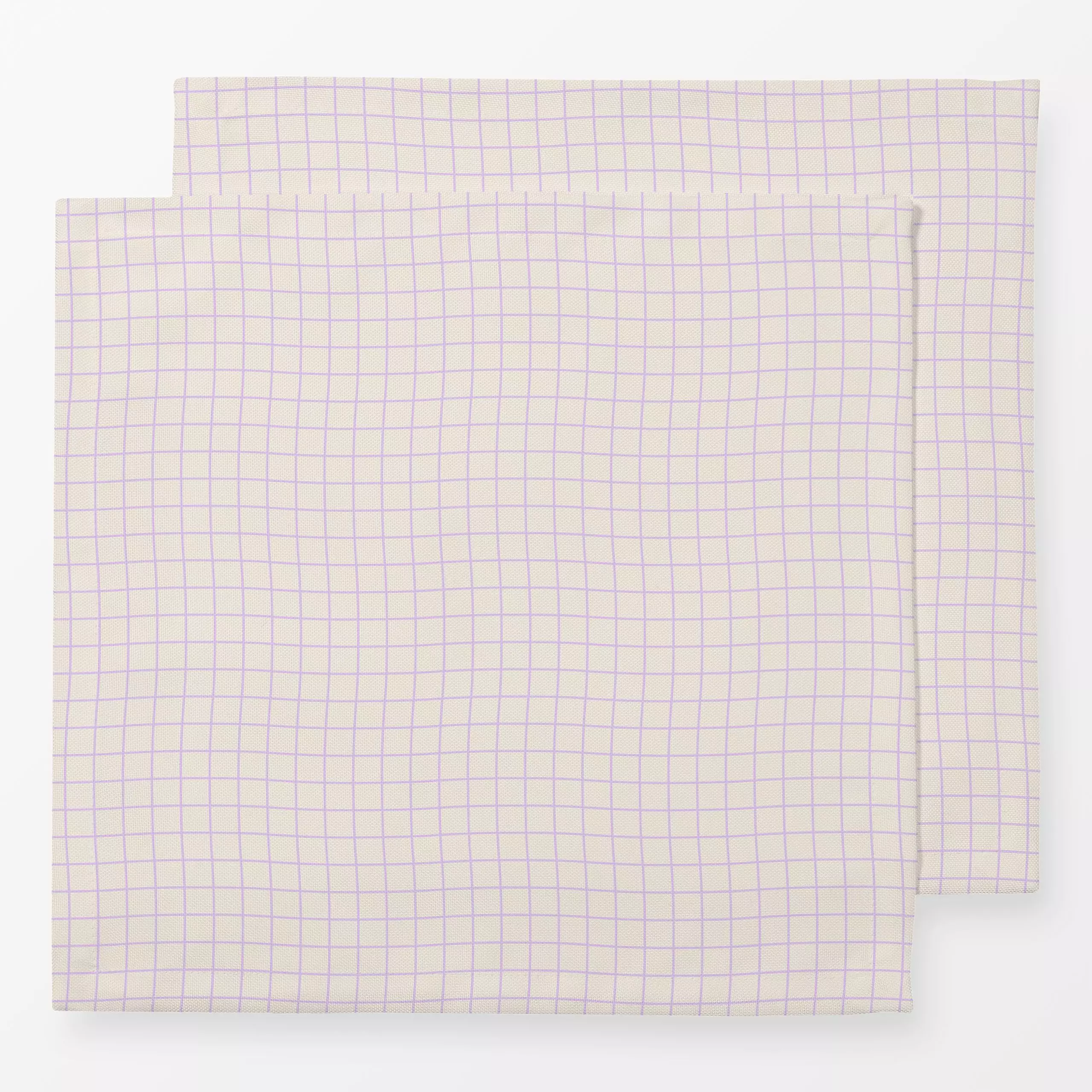 Servietten Checkered Lines lilac beige - Symbole & Muster - von „Karen Menzenbach"; Linien, beige, Karo, lila, kariert, Scha...