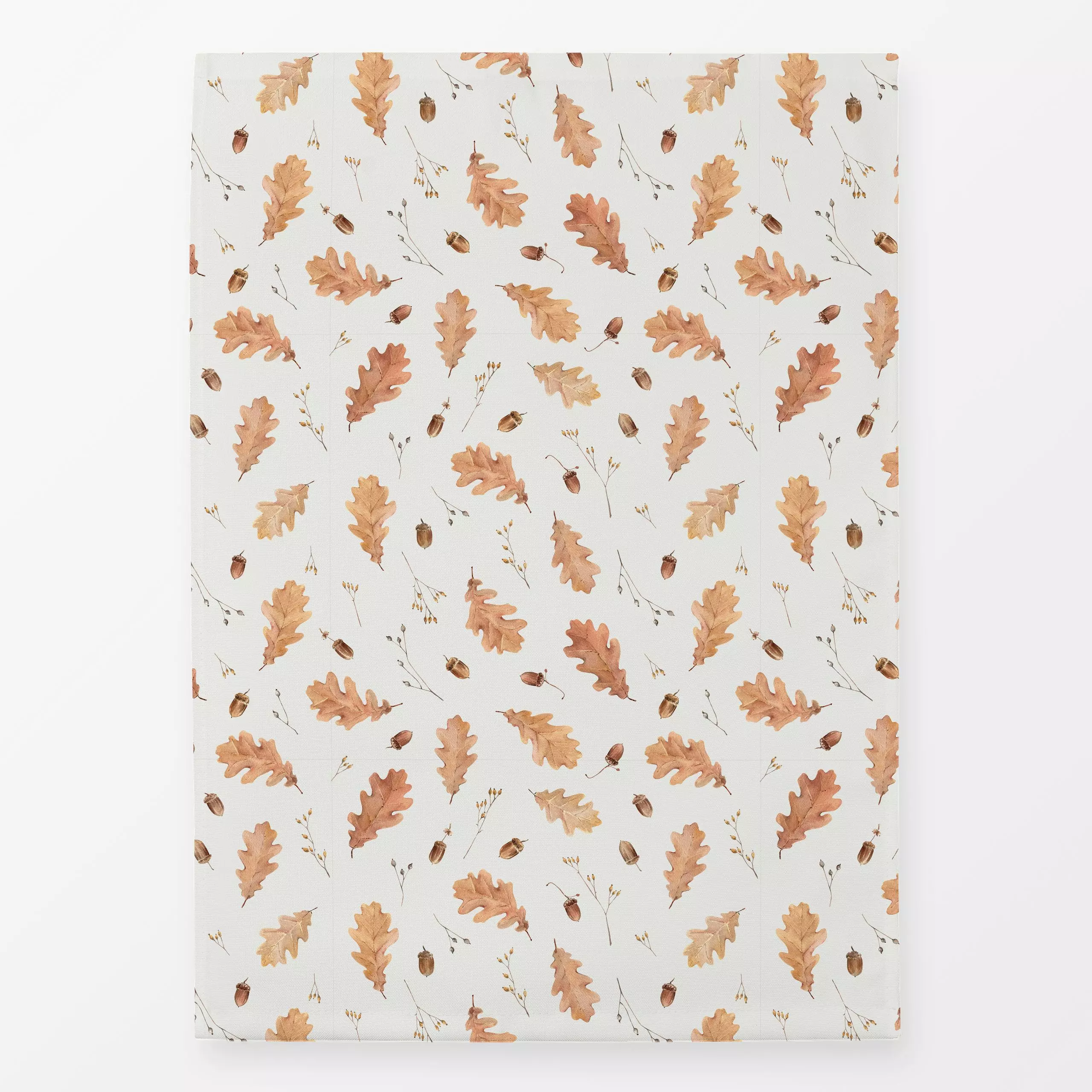 Geschirrtücher Blättertanz offwhite - Herbst, Natur & Landschaft - von „Katrin Graff"; Blätter, Wald, Cozy, Herbst, Eicheln,...