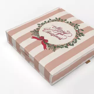 Bodenkissen Christmas wreath and stripes I